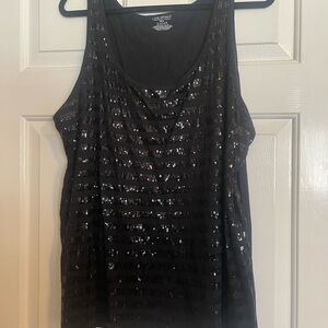 Lane Bryant Black Sequin Tank Top